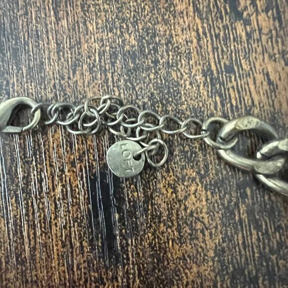 AnnTaylor LOFT Antique Bronze Clear Crystal Rhinestone Chunky Statement Necklace - Picture 6 of 7